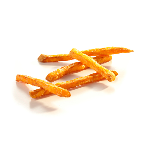 3/8" STRAIGHT CUT SWEET POTATO FRIES, EXTRA CRUNCH - box
